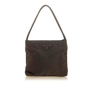 Prada Tessuto Brown Nylon Shoulder Bag